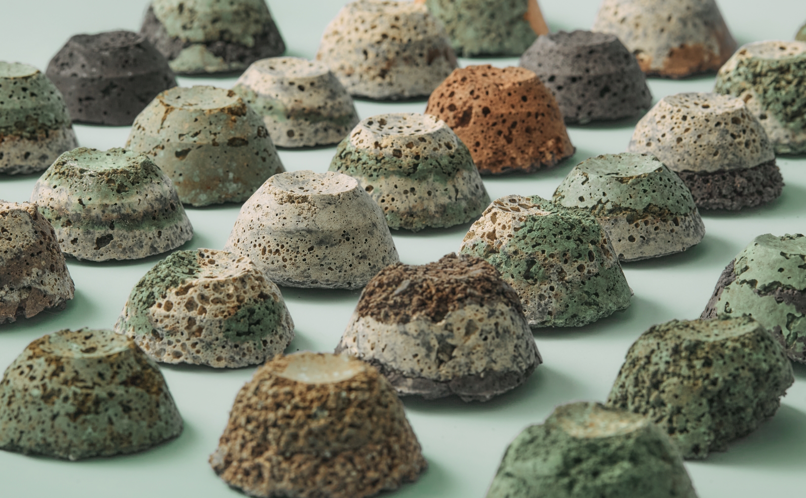 A stone object made from upcycled Osulloc green tea leaves 오설록 폐녹차를 활용한 스톤 오브제 25_22_01-1