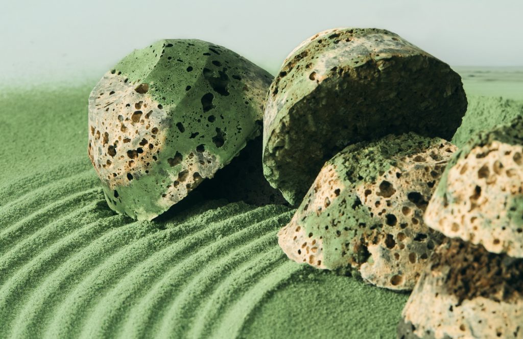 A stone object made from upcycled Osulloc green tea leaves's work list thumbnail