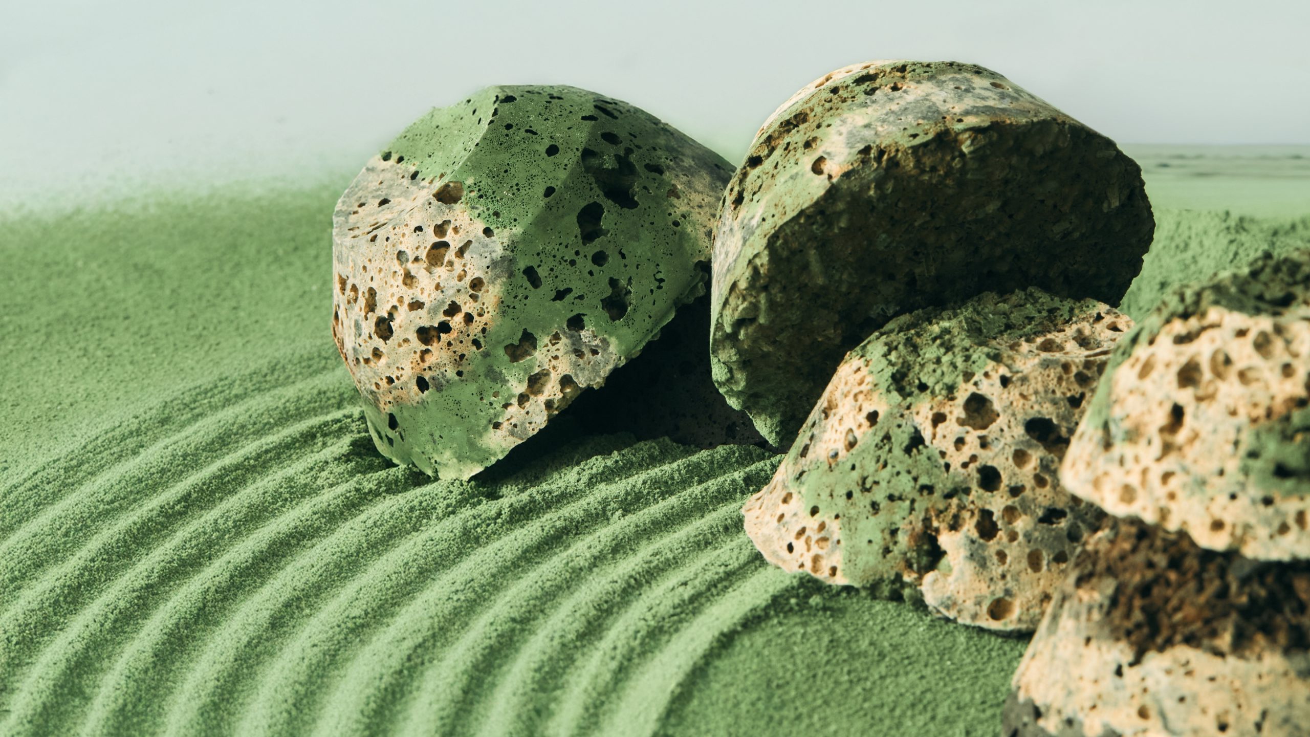 Top index image for A stone object made from upcycled Osulloc green tea leaves
