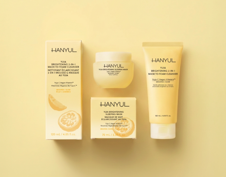 HANYUL YUJA BRIGHTENING CLEANSERS 한율 달빛유자 클렌징 톤업 팩폼 & 클렌징 필링 젤밤 mob_26_28_03